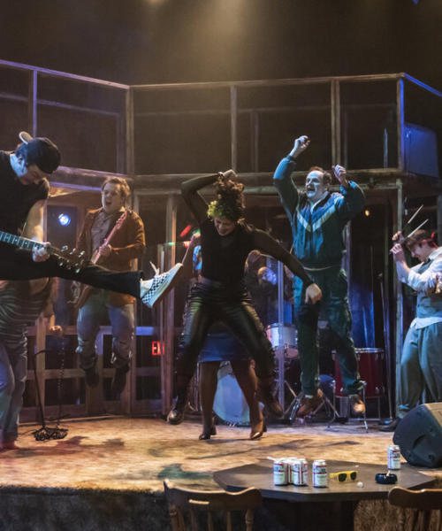 A punk rock band on stage