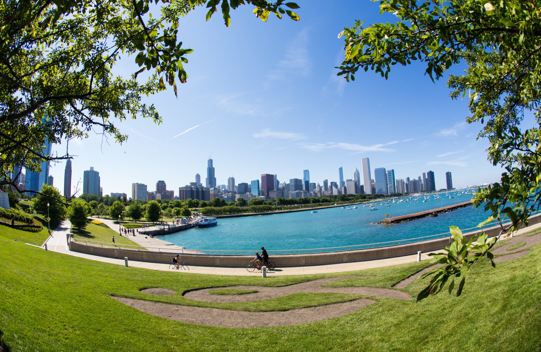 Streeterville from Lakefront Trail Chicago Skyline Photo.