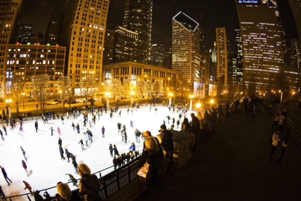 Millennium Park night ice skating