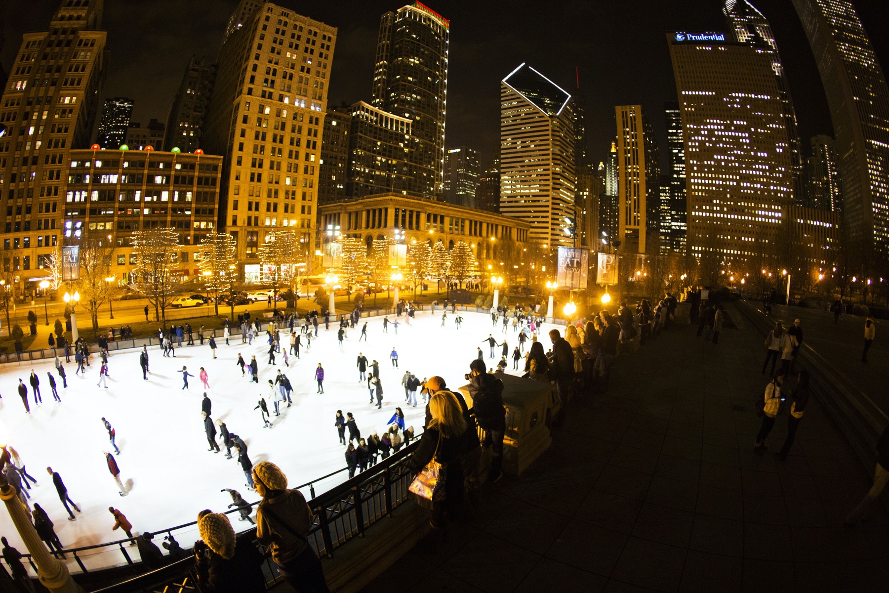 Nighttime Ice Skating