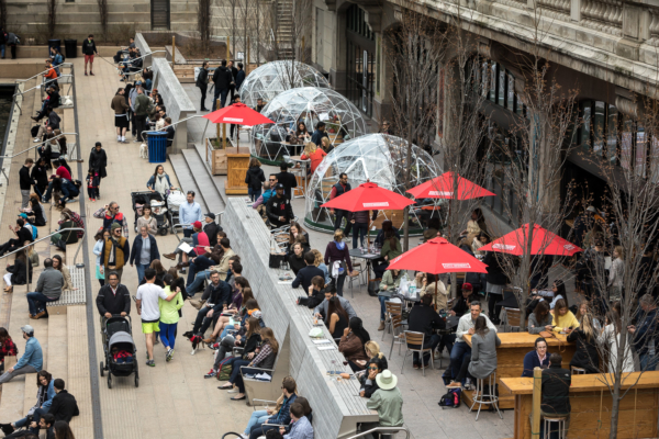 The City Winery domes are back on the Chicago Riverwalk