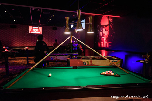 Tavolo da biliardo al Kings Bowl Chicago