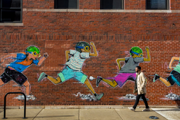 Chicago Running Street Art