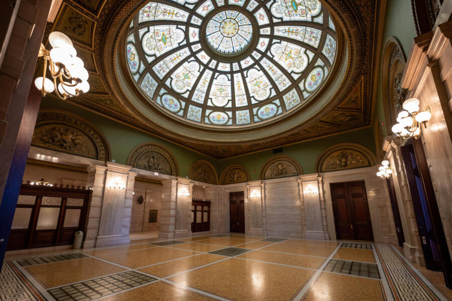 The Grand Army of the Republic Hall (GAR Hall) in the Chicago Cultural Center in Chicago's Loop