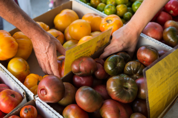 Veggies for sale at a Chicago farmers market