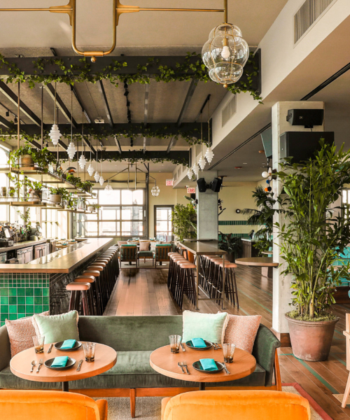 seating at the Cabra rooftop