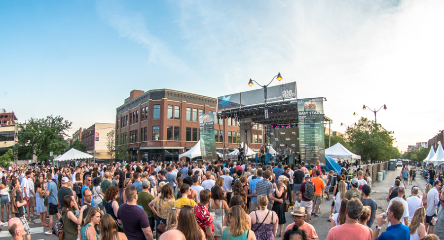 group of people at the Taste of Randolph festival