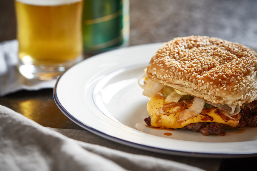 Burger and beer at The Loyalist restaurant in Chicago