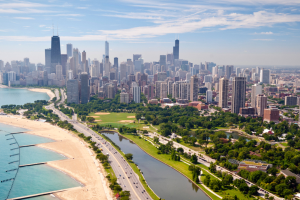 Ariel view of Chicago