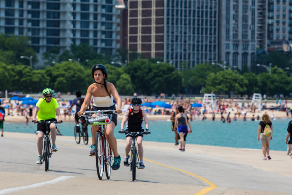Chicago lakefront trail biking