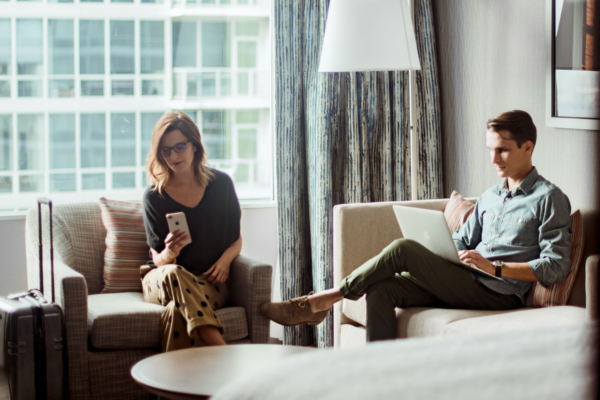 People in a hotel room