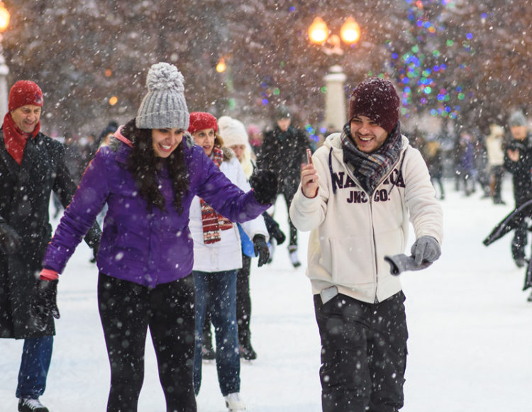 Ice skating in Chicago