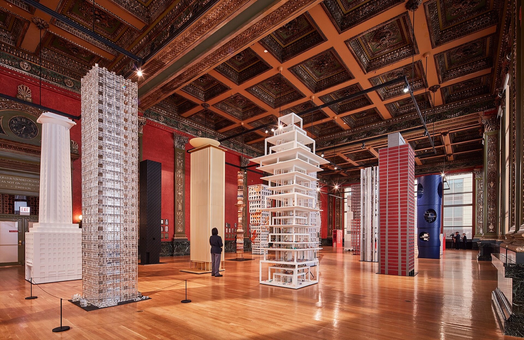 Models of buildings at the 2019 Chicago Architecture Biennial