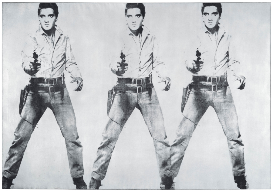 Andy Warhol. Tripla Elvis, 1963. A Doris és Donald Fisher gyűjtemény a San Francisco-i Modern Művészetek Múzeumában.  6019 az Andy Warhol Képzőművészeti Alapítvány, Inc. / Artists Rights Society (ARS), New York.