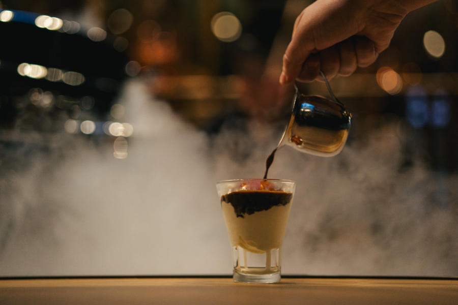  Person pouring coffee at the Starbucks Reserve Roastery in Chicago