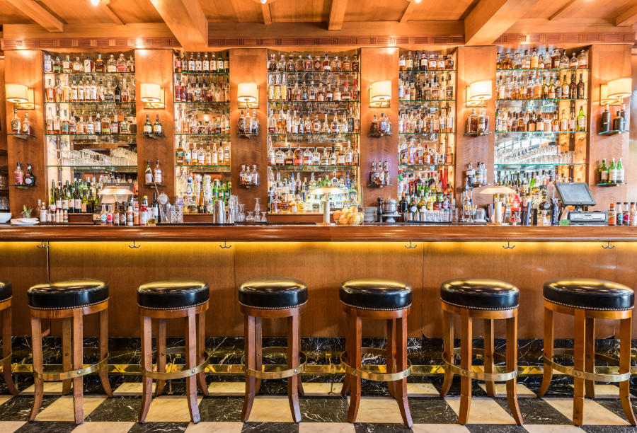 Inside the bar area at Luxbar