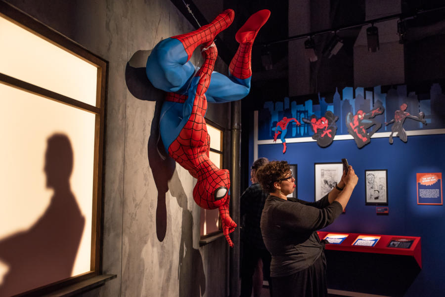 Spiderman at the Marvel exhibit at MSI