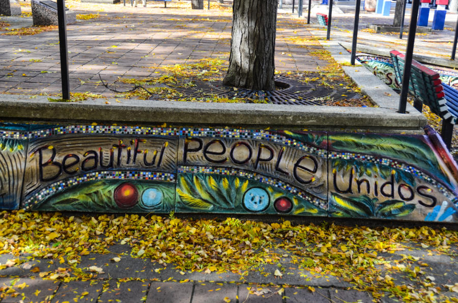 A mural in A colorful candy store in Little Village