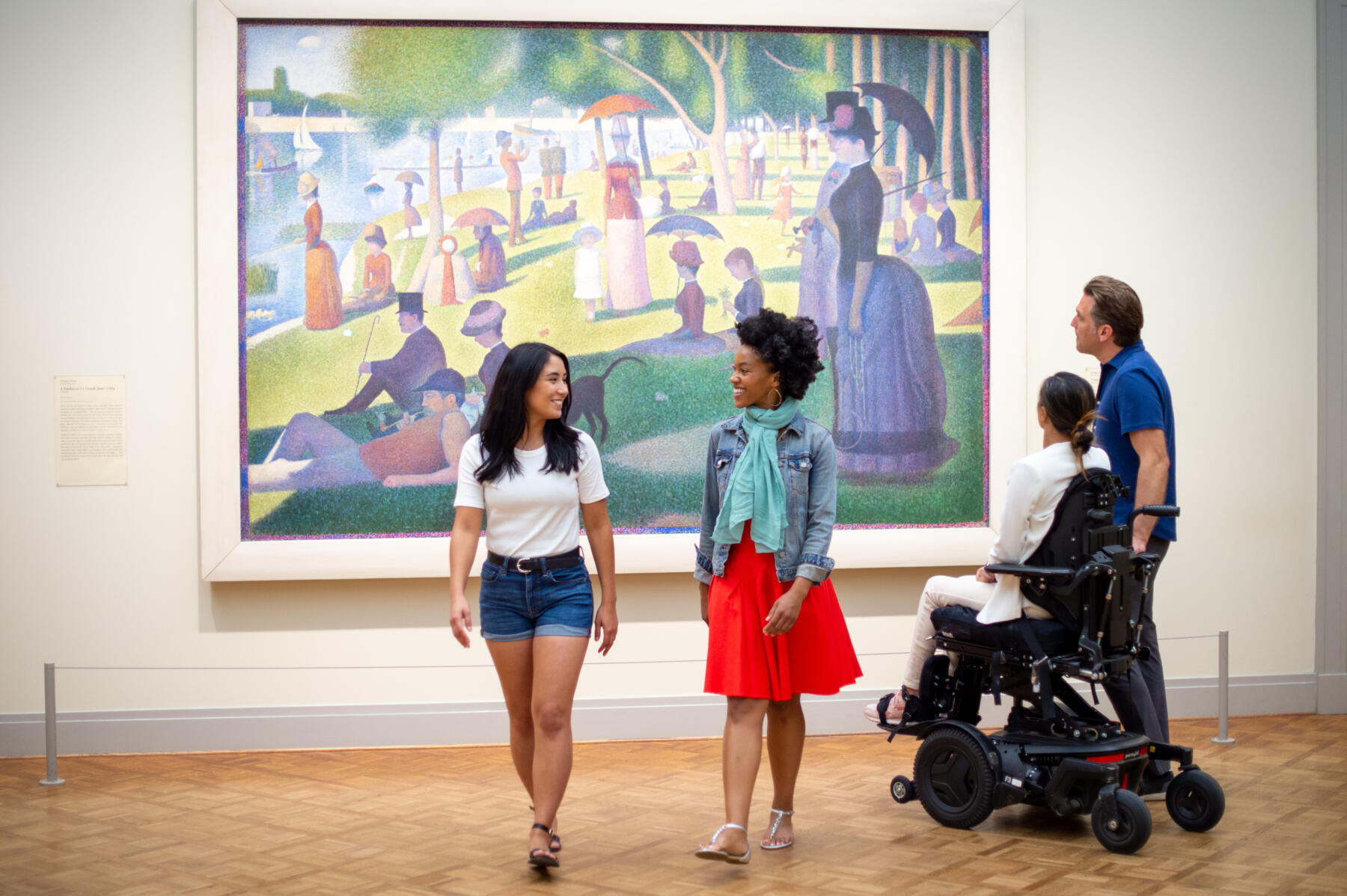Friends admire art at the Art Institute of Chicago