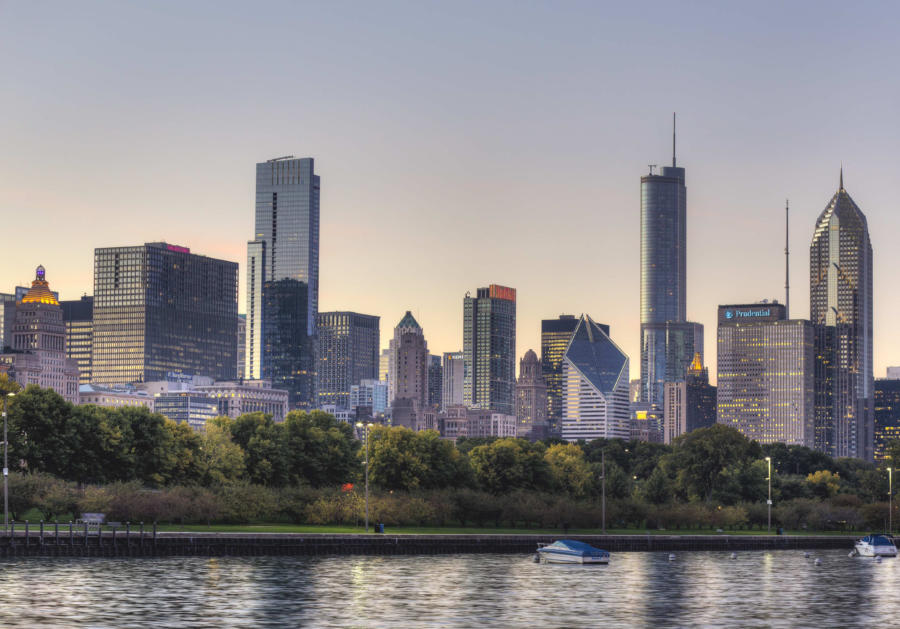 Chicago Skyline w/ Sunset