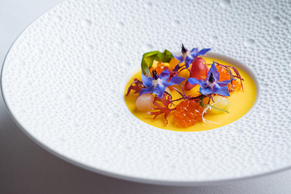 An artfully presented dish from Michelin-starred Claudia