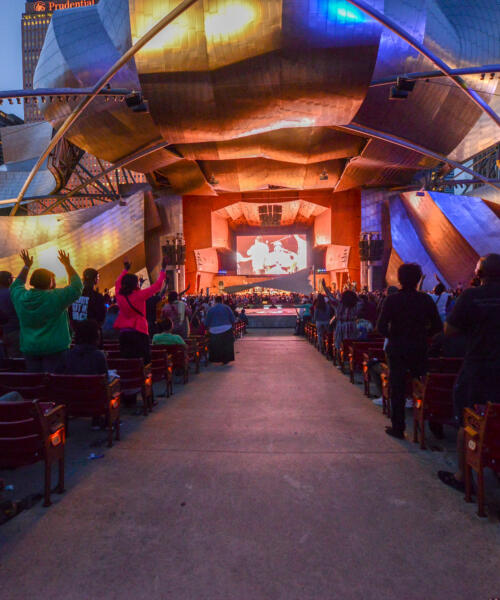Prizker Pavilion in Millennium Park