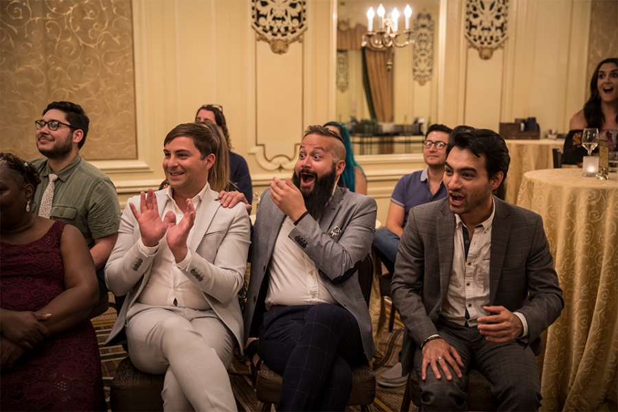 audience surprised at magic show