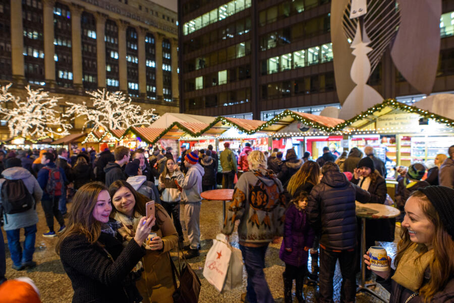 People at Christkindlmarket Chicago