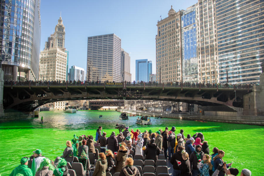 st pattys day usa fluss grün