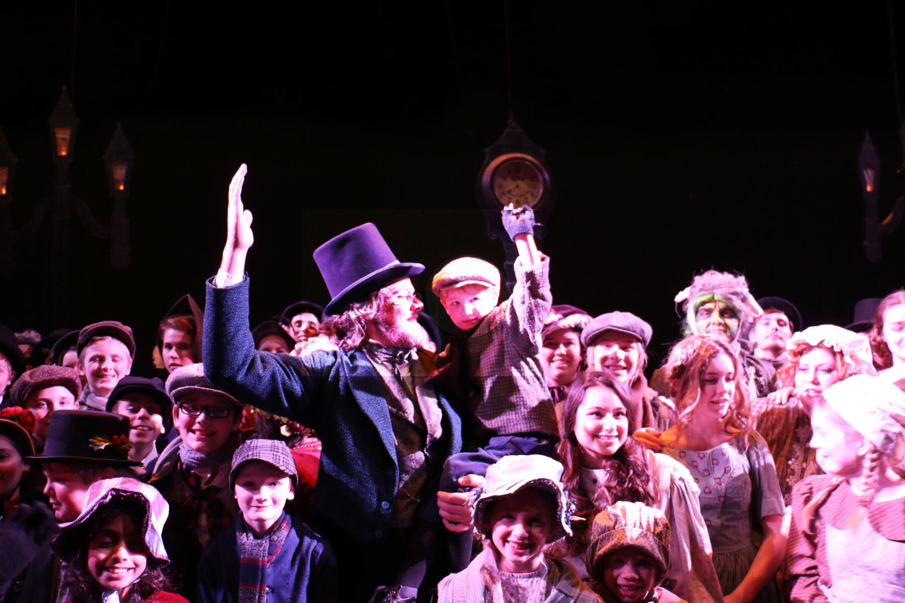 11-25-22 — COD College Theatre A Christmas Carol_Scrooge Tiny and cast cast 2014. Photo courtesy of the MAC.