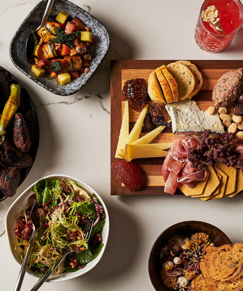A charcuterie board at Liva at Chicago Winery