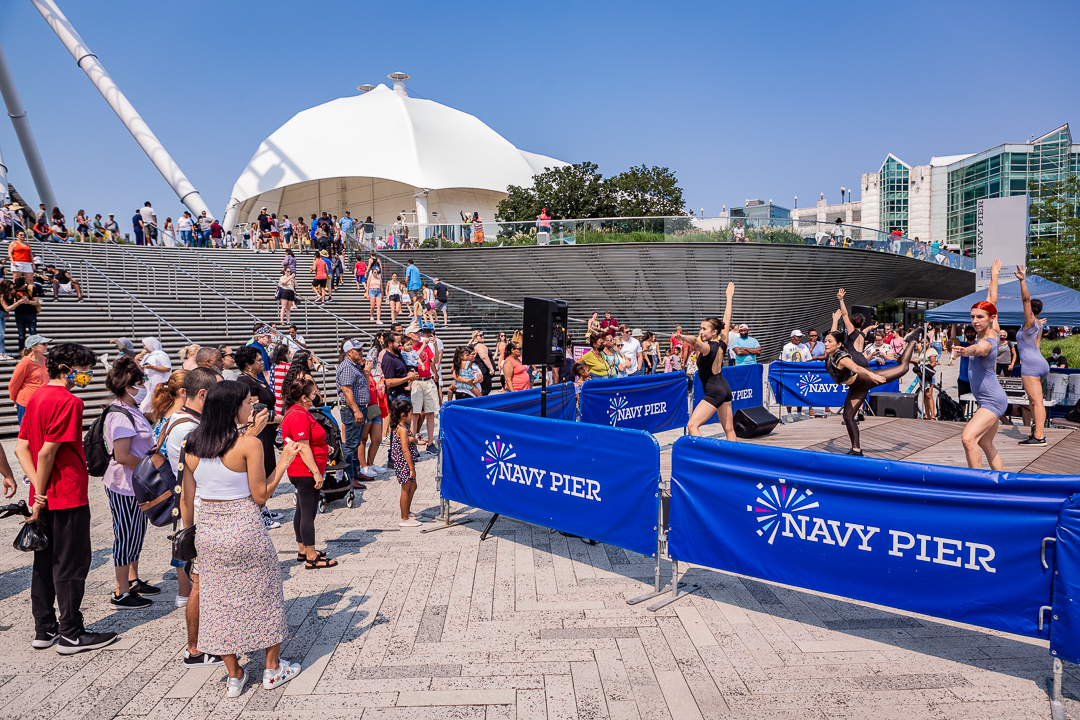 See Chicago Dance, Wave Wall at Navy Pier featuring Meadows Dance Collective, July 3 2021
