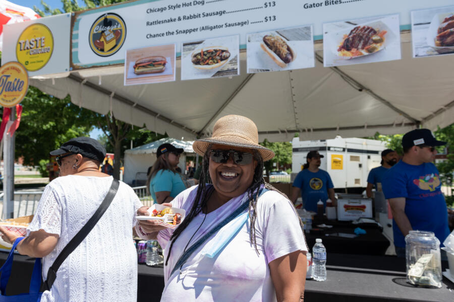 Photos of the City of Chicago's Taste of Chicago-Pullman taking place in the historic Pullman District. The annual food fest is brought to the neighborhoods and features local "pop up restaurants", vendors and fun for the entire family, as well as musical concerts; June 2022.