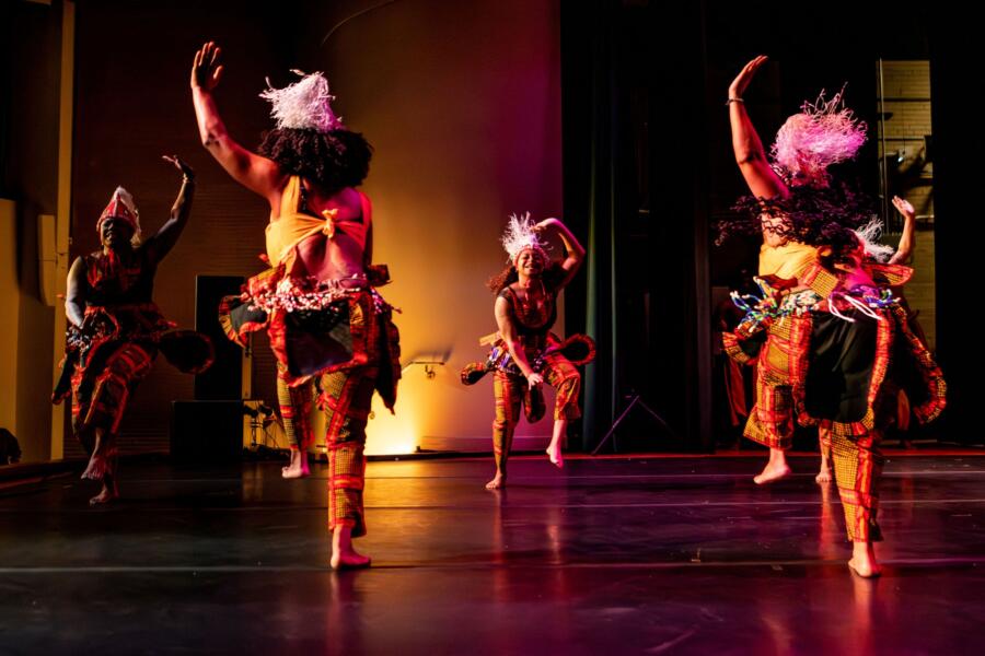 Dancers on the stage during a performance at Kehrein Center for the Arts in Austin, Chicago