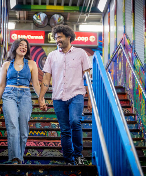 An art-filled CTA station in Chicago's Pilsen neighborhood