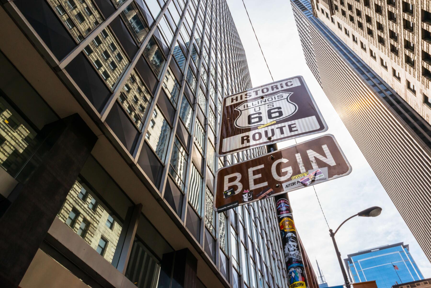 Route 66 sign in Chicago