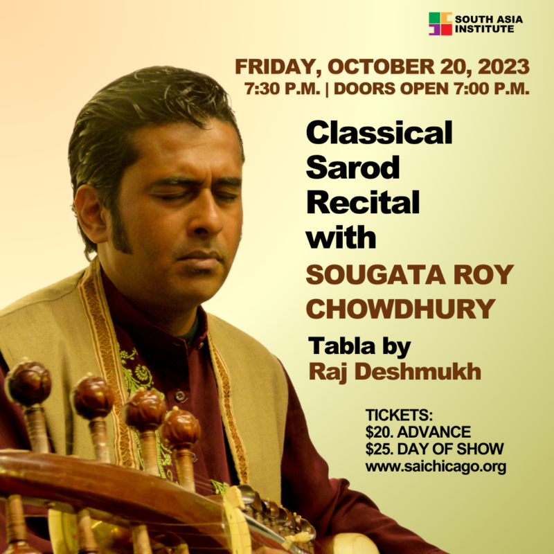 Classical recital with Sougata Roy Chowdhury 10/20/2023 Choose Chicago