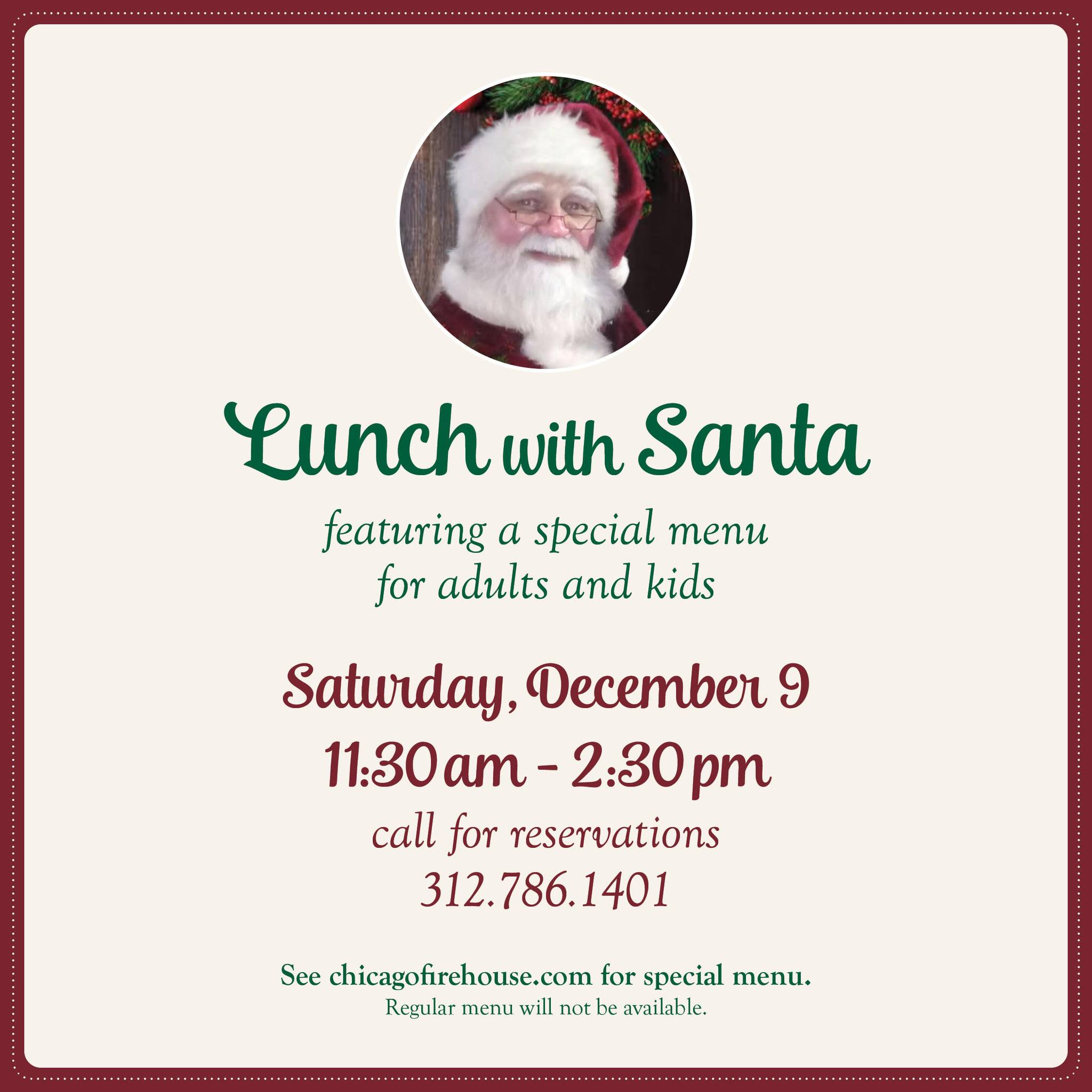 The Chicago Firehouse Restaurant’s Lunch with Santa | 12/09/2023 ...