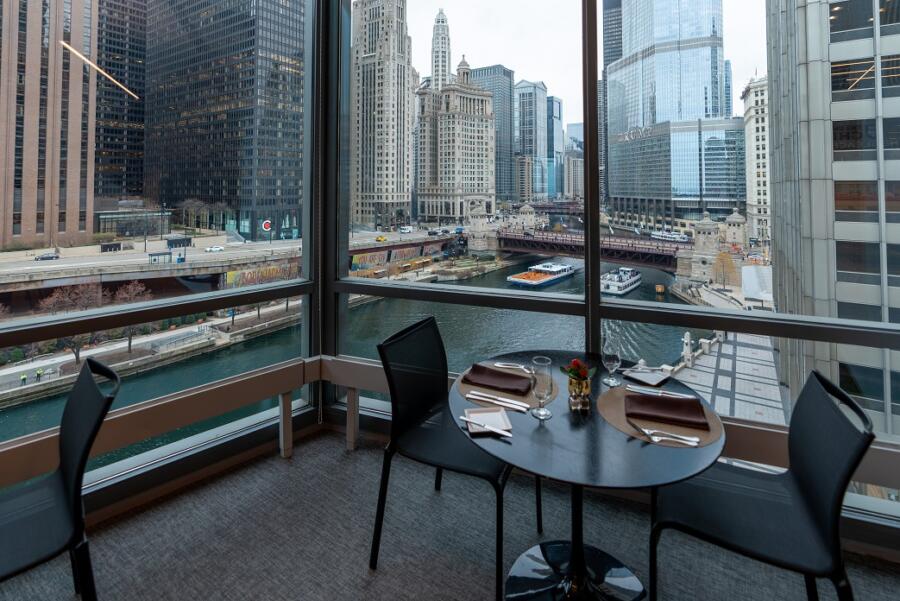 A view of the river from the Gleacher Center: Conference and Events Center