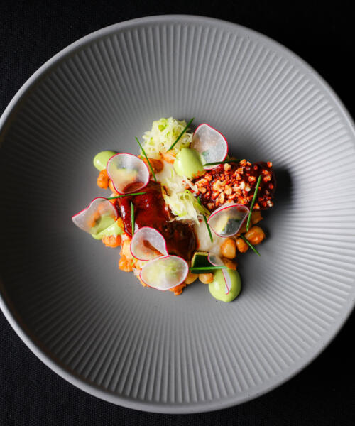 After in Chicago; dish with food