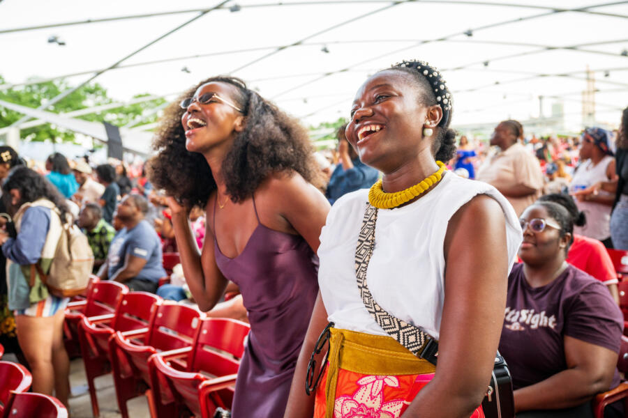 Yemi Alade performs at the Pritzker Pavilion as part of the Millennium Park Summer Music Series in Chicago's Loop