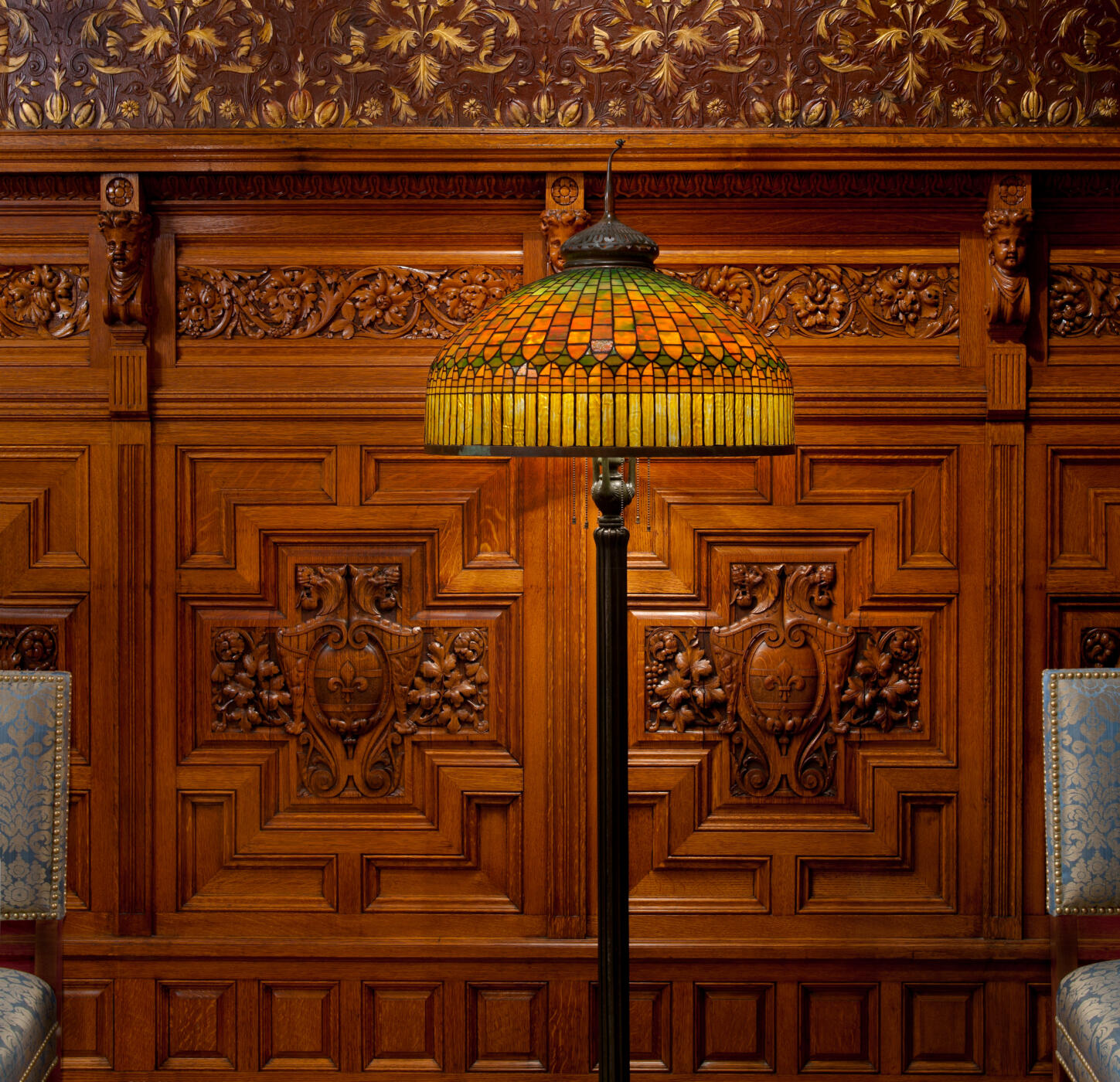Tiffany Studios (American, 1902–32), curtain border floor lamp, 1899–1920 at tht Driehaus Museum