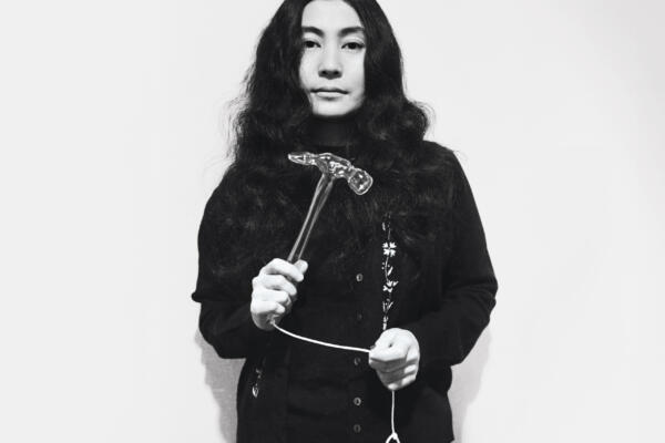 Yoko Ono with Glass Hammer, 1967, from Half-A-Wind Show, Lisson Gallery, London, UK, 1967. Artwork © Yoko Ono. Photo © Clay Perry.