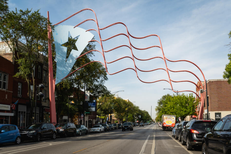 Humboldt Park flag sculptures