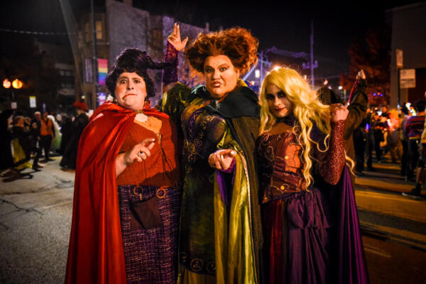 Women in costume at the Haunted Halsted Halloween Parade