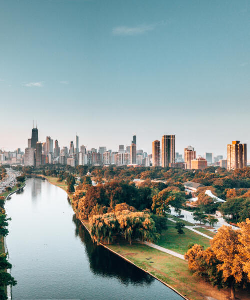 Chicago skyline from Lincoln Park