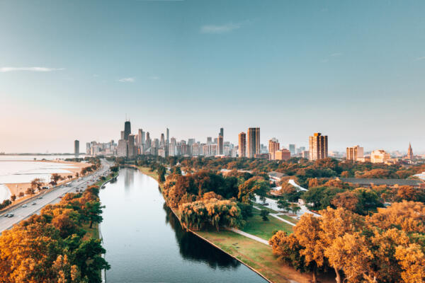 Chicago skyline from Lincoln Park