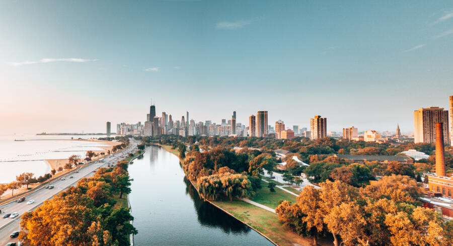 Chicago skyline from Lincoln Park