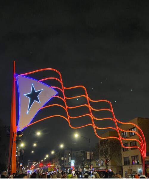 Puerto Rican Steel Flag Lighting Celebration