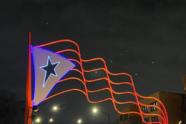 Puerto Rican Steel Flag Lighting Celebration